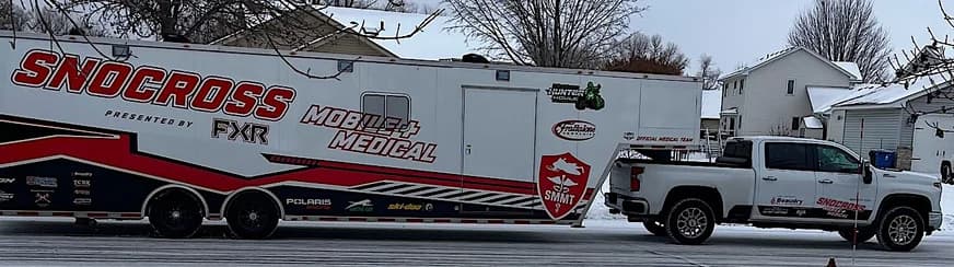 The FXR Mobile Medical trailer and tow truck